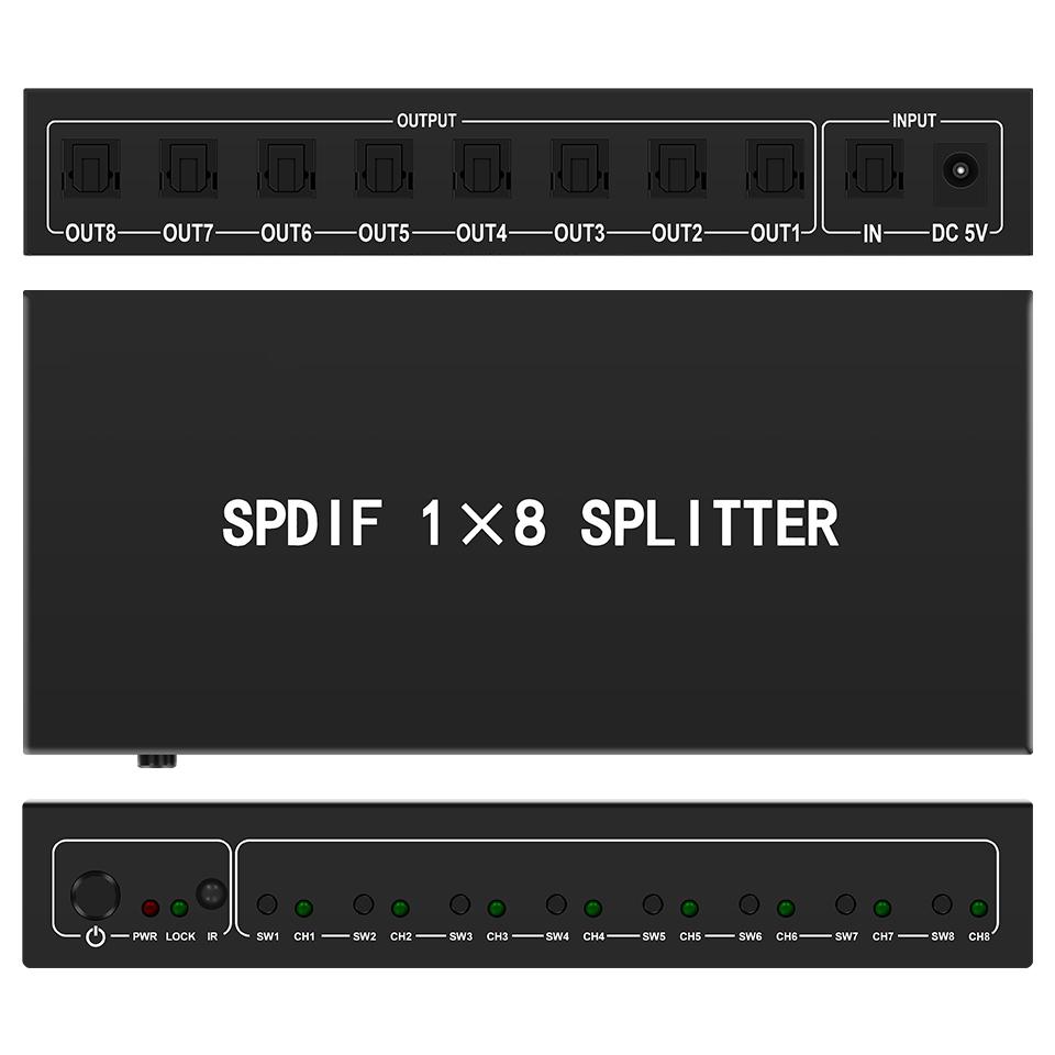 Optical Audio Splitter,1 in 8  - đánh giá và giá Home Cinema Tv
